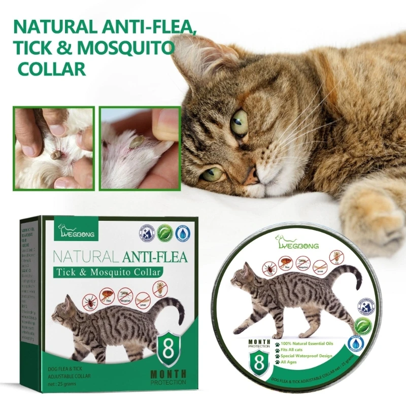 

Adjustable Dogs Mosquitoes Collar Pet Antiparasitic Anti-Fleas Ticks Collar for Dogs Cat Leash Pet Supplies