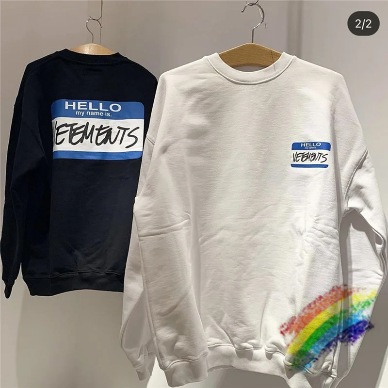 

2021FW Vetements Sweatshirts Men Women 1:1 Best Quality Pullover Signature Printing Vetements Sweatshirts Hoodie