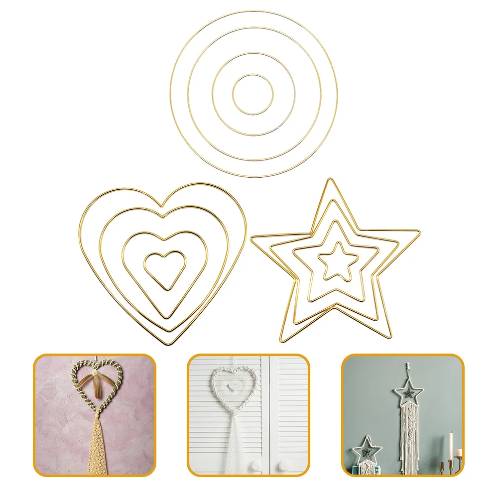 

12pcs Macrame Rings Catcher Supplies Metal Rings Catcher Hoops Craft Rings Catcher Rings