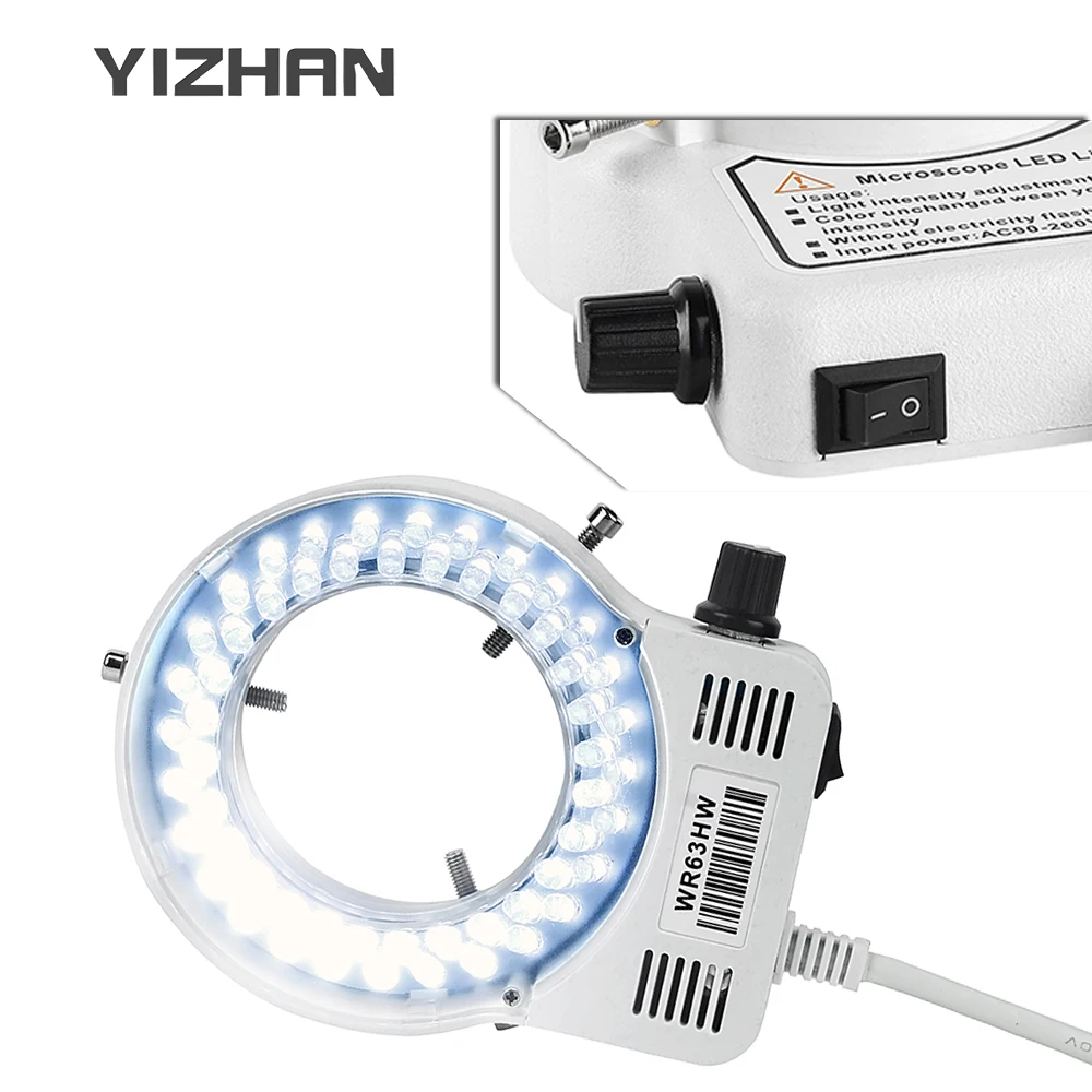 

LED Ring Light Source Illuminator Lamp Bright Adjustment 110V-240V For Binocular Trinocular Microscope HDMI VGA USB Camera