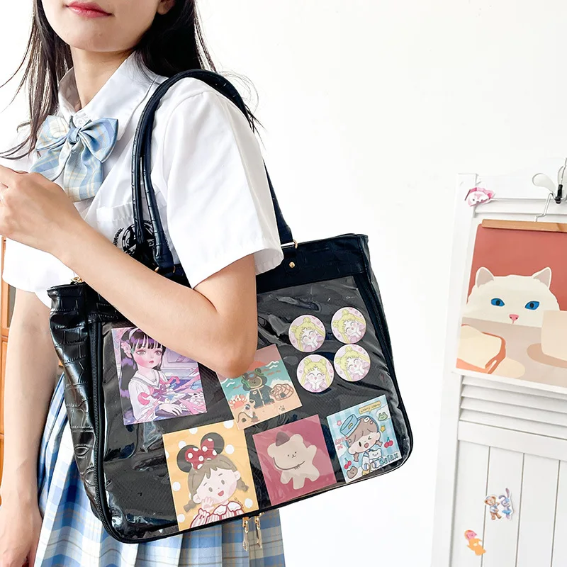 

Harajuku Ita Bags Women's Handbags Cute Shoulder Bags for Women 2023 Stone Pattern Shopper Purses Clear Designer Bag Tote Clutch