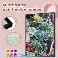 chenistory diy multi aluminium frame painting by number kit flower oil painting home decor handpainted canvas coloring by number
