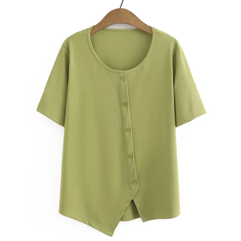 

Женская ассиметричная футболка с коротким рукавом, свободного покроя