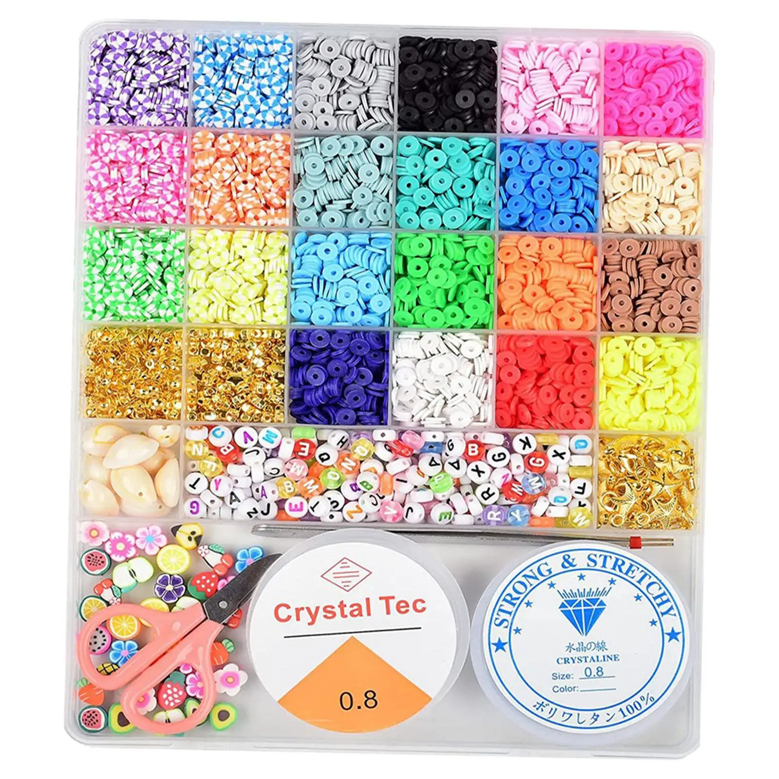 

Бусины из глины Круглые с эластичными струнами плоские свободные бусины для рукоделия праздничный подарок серьги