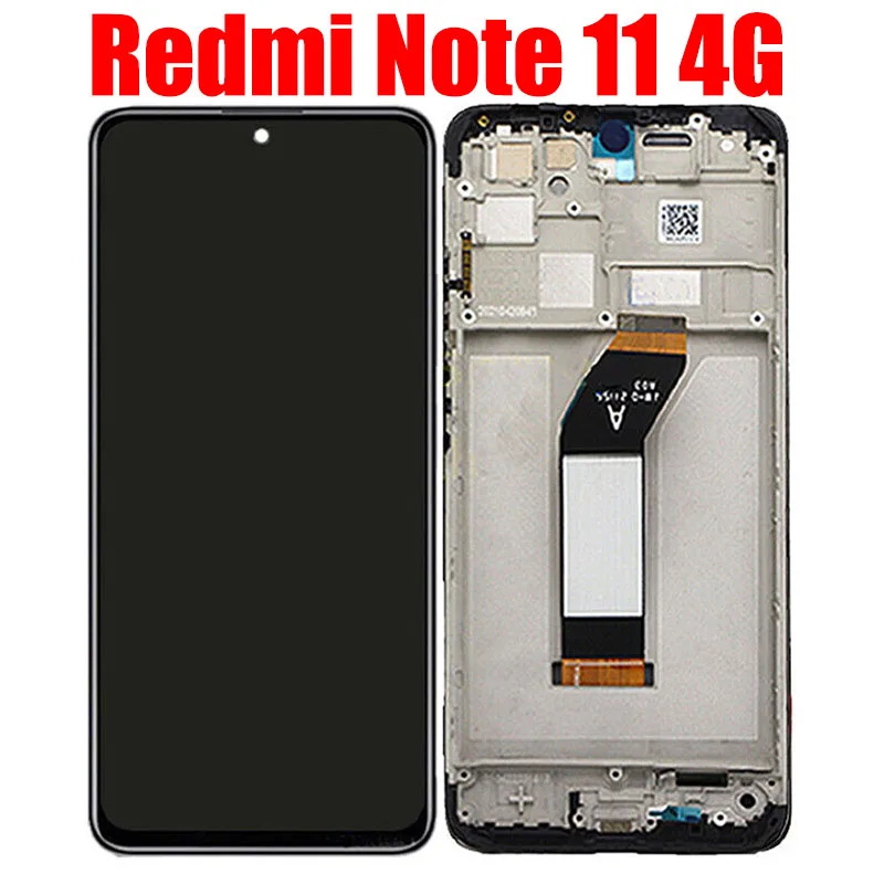 

ЖК-дисплей 6,5 дюйма для Xiaomi Redmi Note 11 4G 21121119SC, экран Pantalla с сенсорным экраном, дигитайзер, стекло в сборе, рамка, от производителя