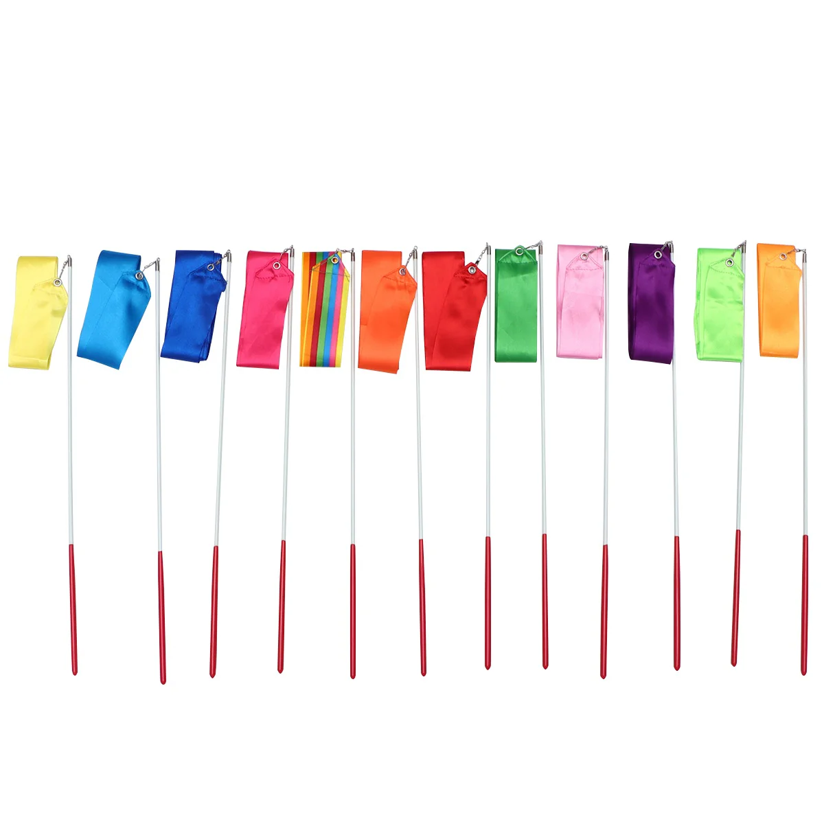 

12pcs Colorful Rhythmic Gymnastics Ribbon Dancing Gymnastics Ribbon Dancing Streamers for Kids Adults