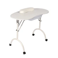 salon furniture portable manicure table with drawer and carry bag white color nail table