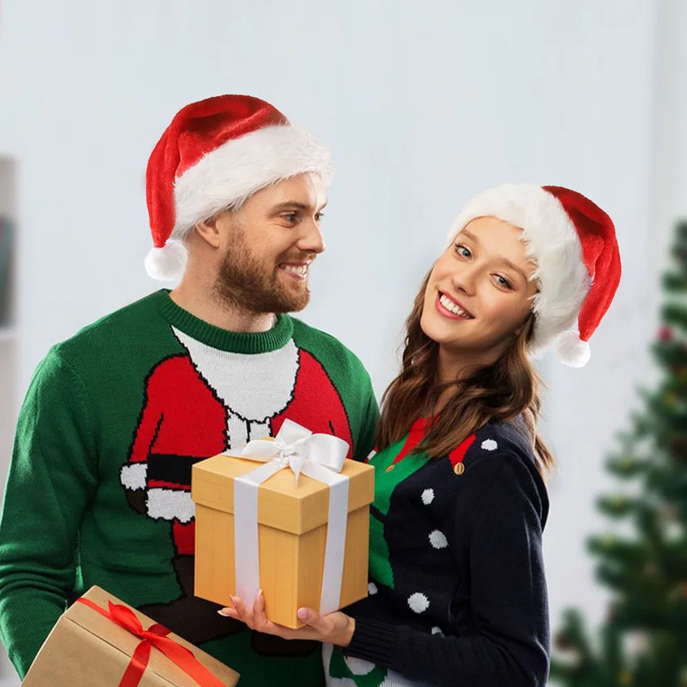

Family Santa Hat Santa Hat Fun Gift Glowing High Quality. Material Plush Practical To Use Santa XMAS Brand New
