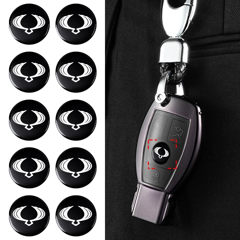 

10pcs Car Remote Key Shell Emblem Stickers for Ssangyong Rexton 2 Tivolan Musso Tivoli Kyron Actyon Sport Korando Car Decoration