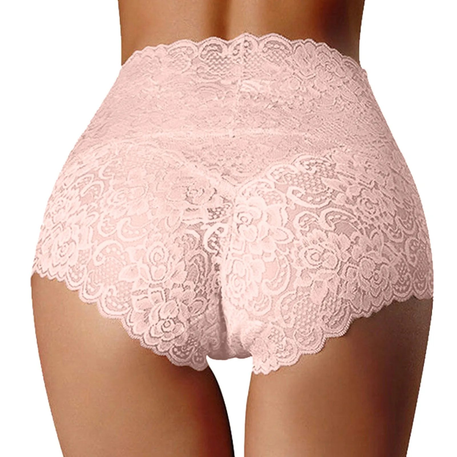 

Sexy High Waist Underwear Women's Thin Hollow Lace Ladies Panties Pure Cotton Crotch Large Juniors Underwear Seamless Cotton