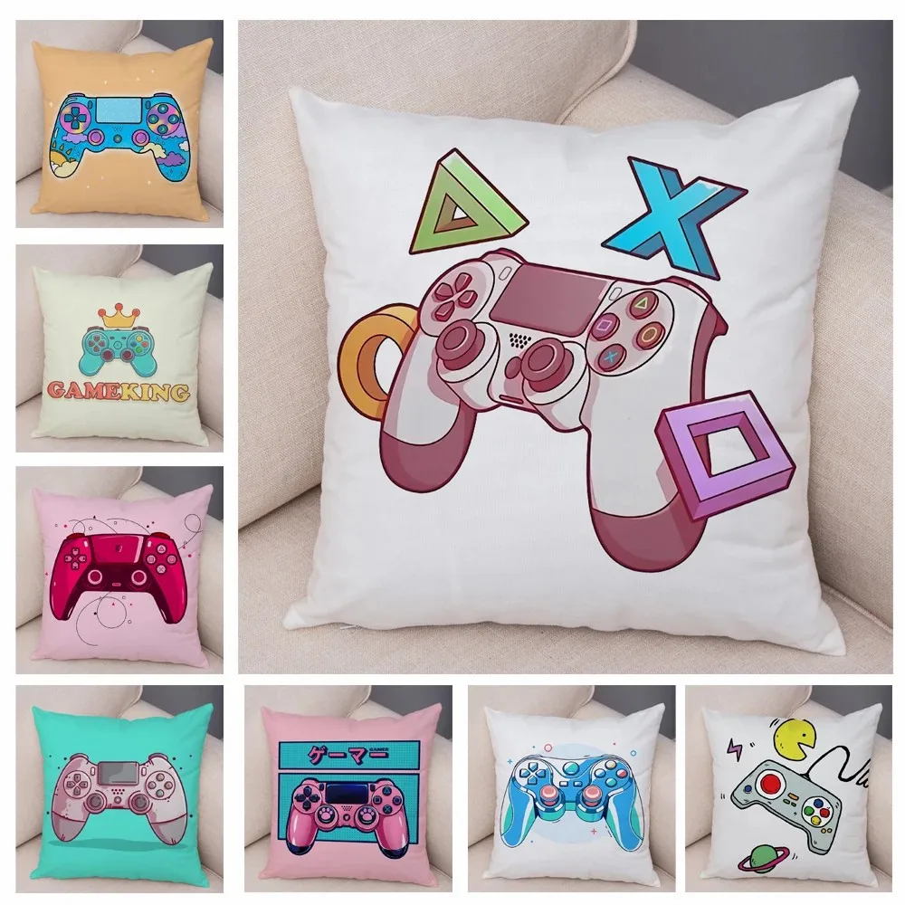 

45*45 см Новый дизайн, игровой геймпад, наволочка с принтом, Прямоугольная подушка в стиле ТВ-игры, чехол, домашний декор, наволочка