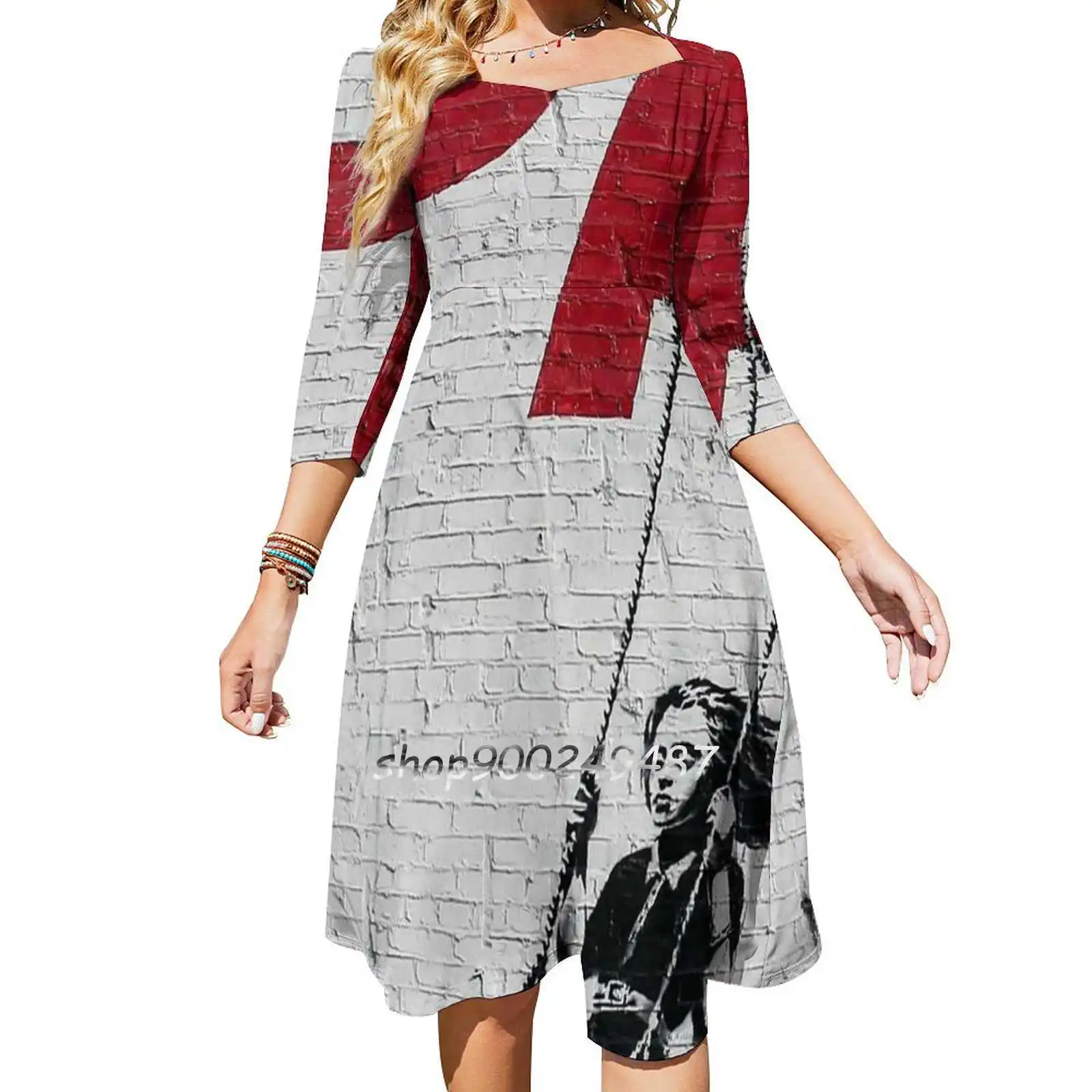 Платье Бэнкси с квадратным вырезом для девочек новое элегантное женское