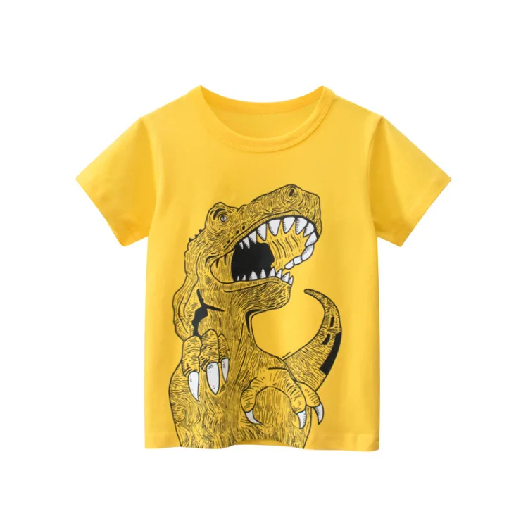 Boy Summer Casual Short Sleeve T-Shirts Toddler Kids Wear Cartoon Tee Shirt CrewNeck Top Children Fashion Clothing 1-7 Years