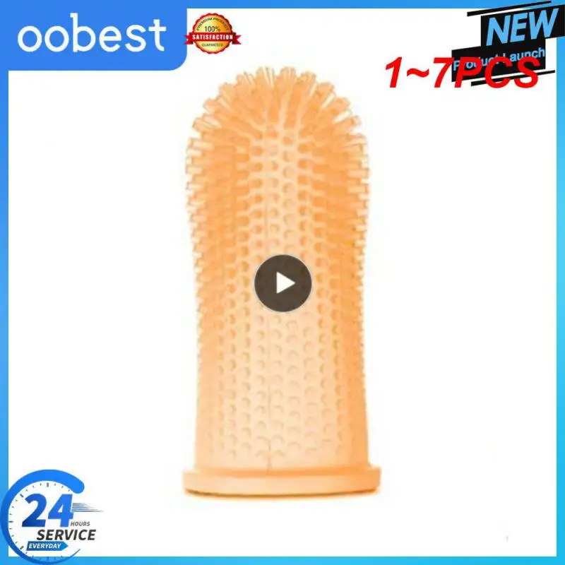 

1~7PCS Dog Super Soft Pet Finger Toothbrush Teeth Cleaning Bad Breath Care Nontoxic Silicone Tooth Brush Tool Dog Cat Cleaning