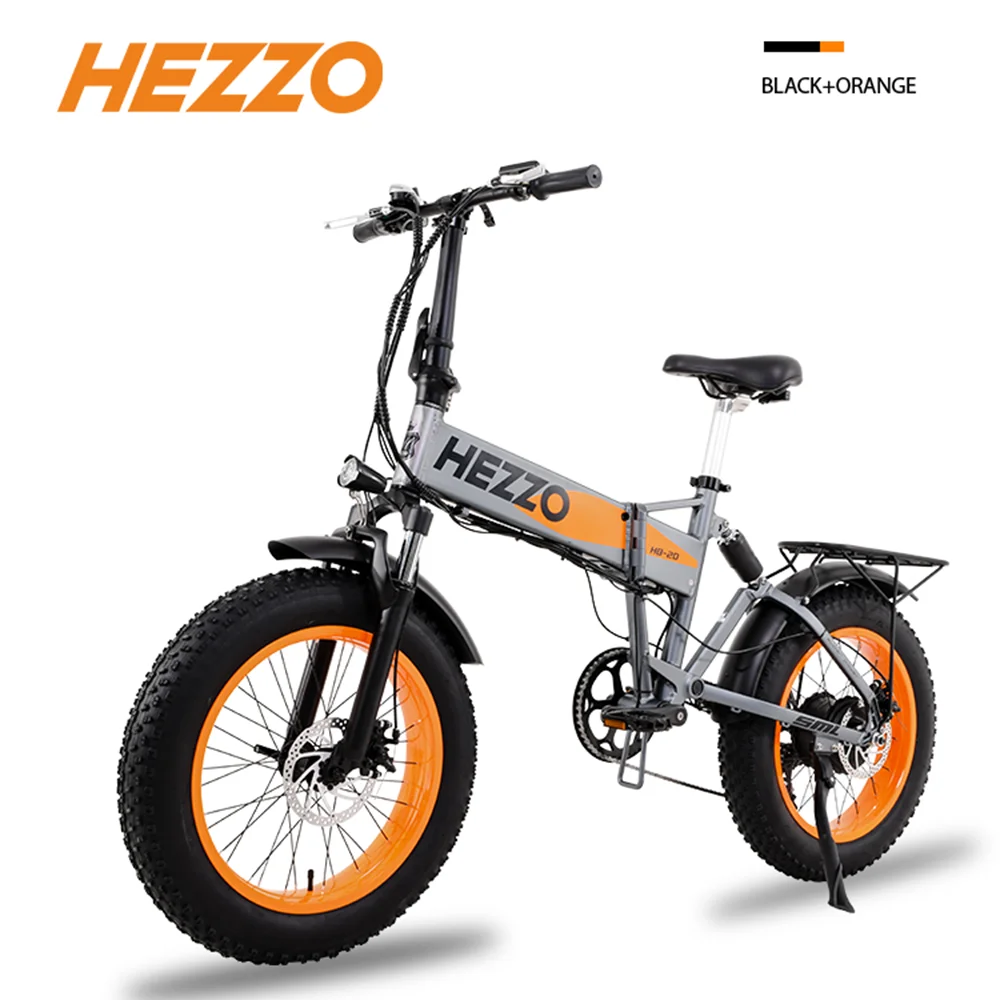 

HEZZO Ready To Ship 48V 500W 13AH Fold Electric Bicycle 20Inch FAT Tire Ebike City Road Electric Foldable Bike Bicicleta