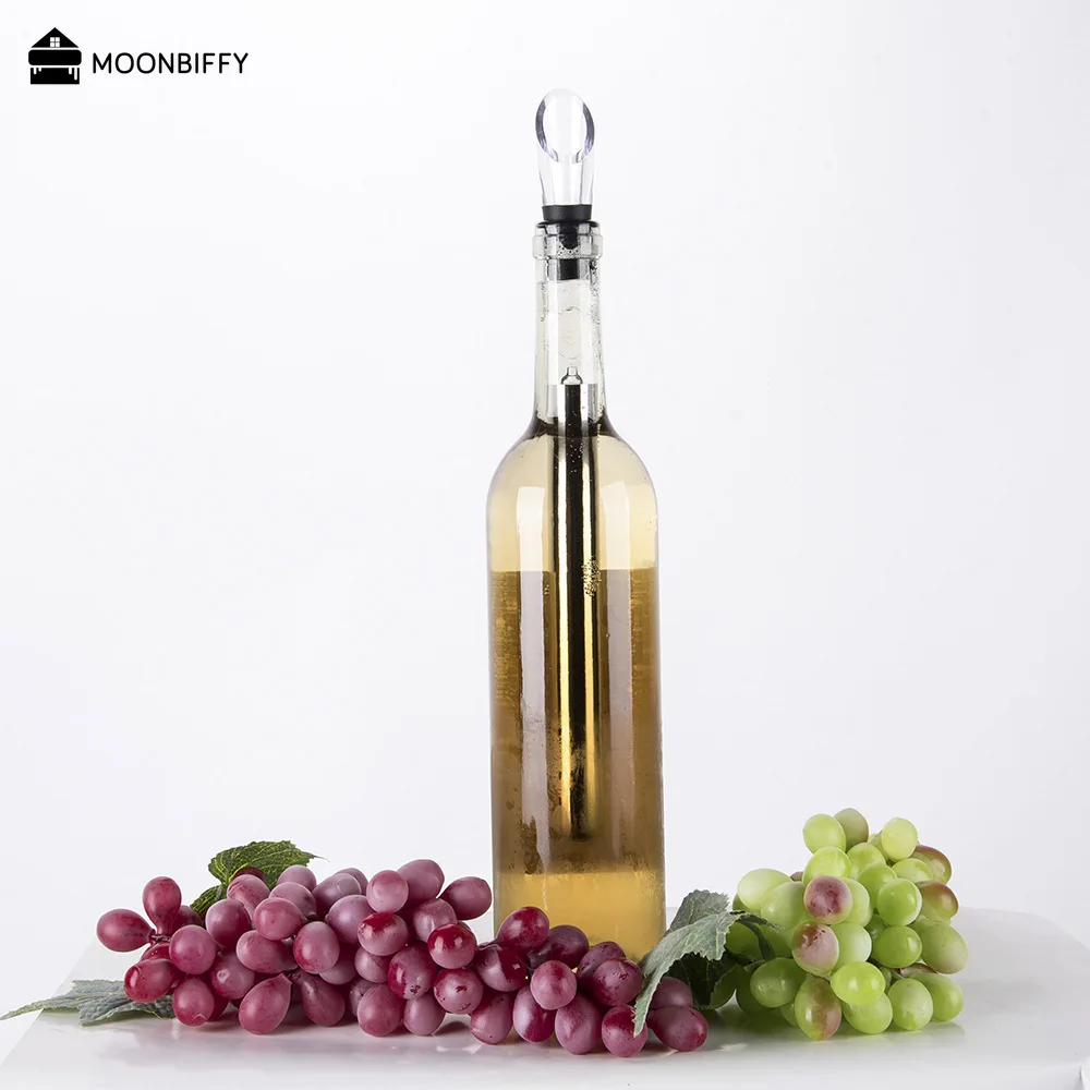 

Stainless Steel Ice Wine Chiller Stick With Wine Pourer Cooling Stick Cooler Beer Beverage Frozen Stick Ice Cool Bar Accessories