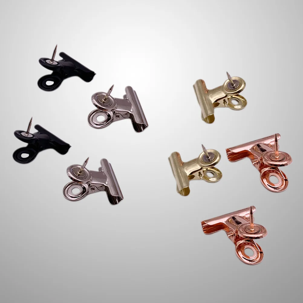 

8pcs Thumbtack Clips Metal Nail Clamps Practical Paper Clips Durable Pin Clips for Restaurant Office Home