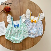 criscky 2022 summer baby clothes girl rompers clothing babies toddler clothes kids infant ruffled fly sleeve jumpsuits