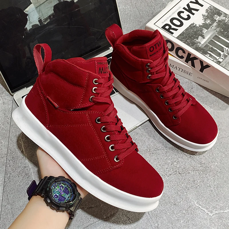 Classic Green High-Top Men's Sneakers Canvas Shoes Man Comfortable Flat Men's Skateboard Shoes Platform Footwear Chaussure Homme