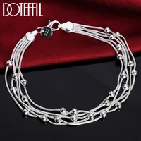 doteffil 925 sterling silver five snake chain grape beads bracelet for women wedding engagement party fashion jewelry