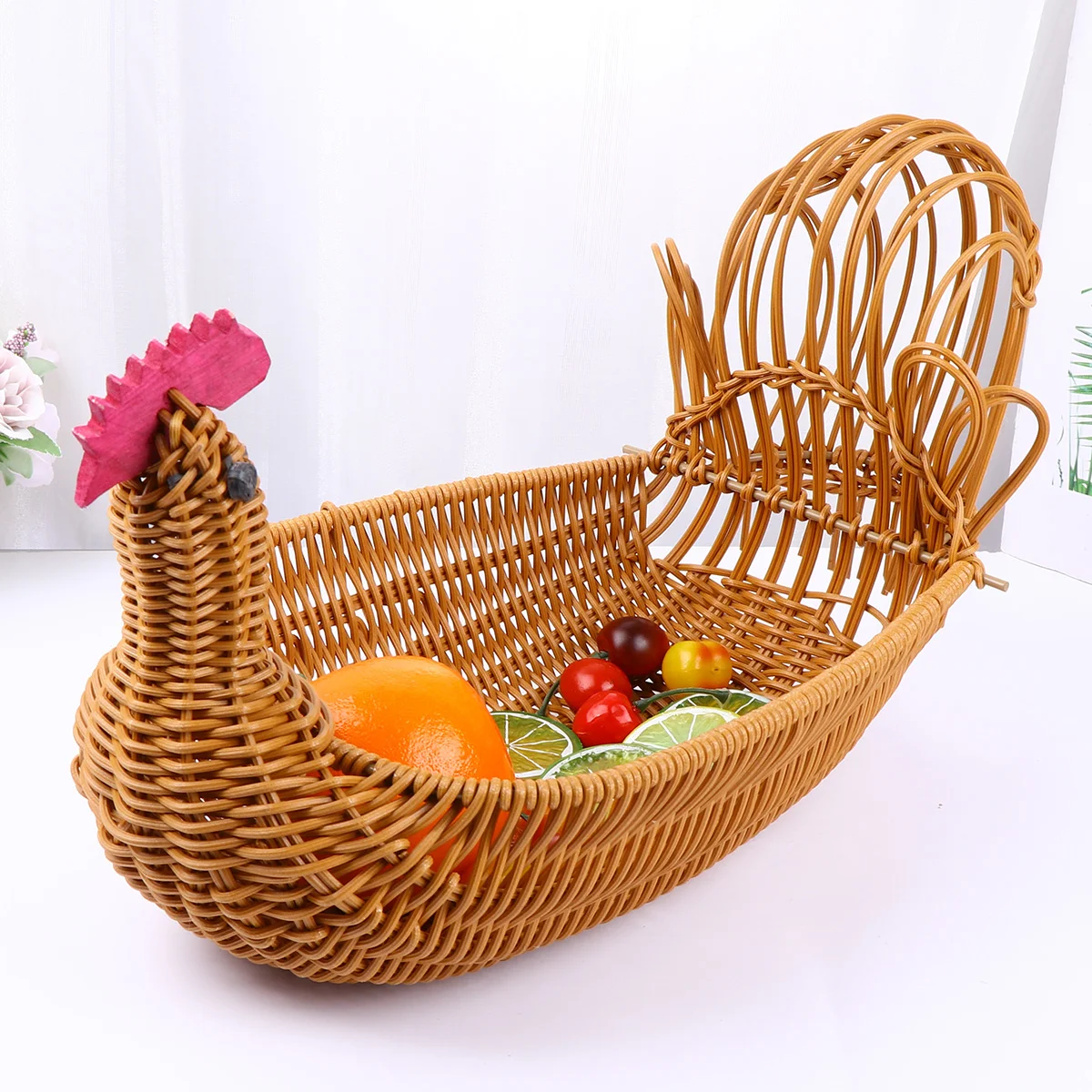 

Basket Storage Bread Rattan Wicker Woven Baskets Fruit Serving Turkey Organizer Straw Home Flower Hand Willow Tray Egg Snack