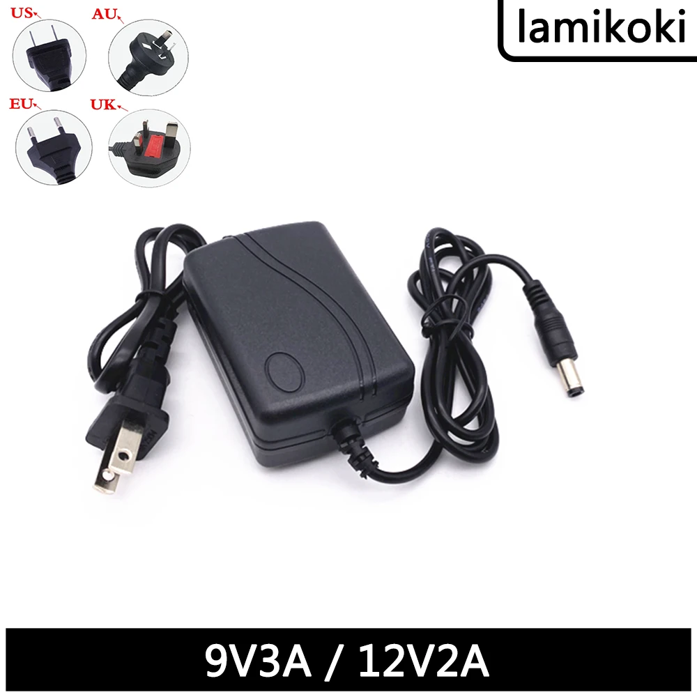 Адаптер питания переменного/постоянного тока, трансформатор, линия переменного тока 220 В постоянного тока 9 в 3 А 12 В 2 А, внутренний положительный внешний отрицательный