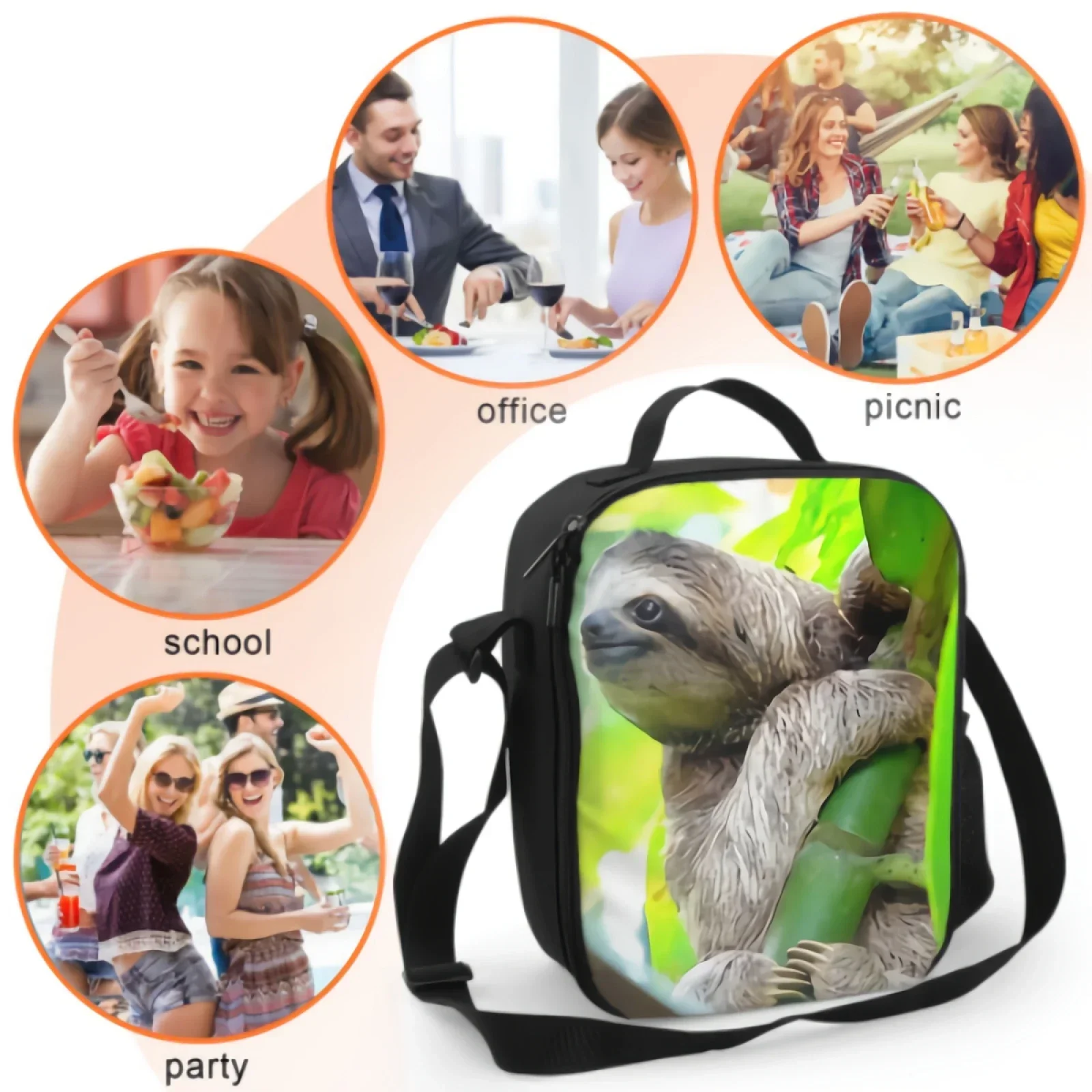 Ленивец в Пуэрторие Коста-Рика изолированная сумка для обеда школы пикника