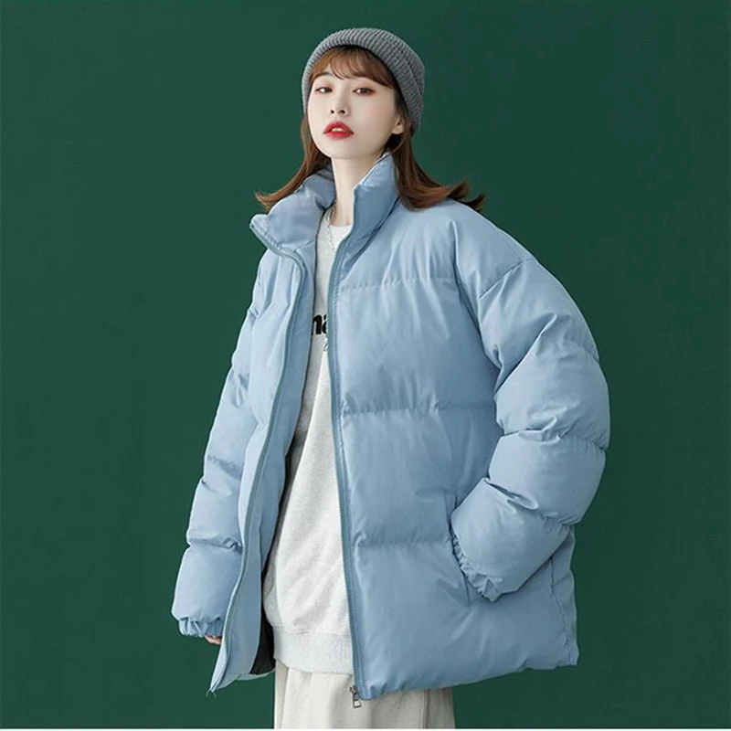 Women's Oversized 5xl Cotton Padded Thick Warm Parkas Winter Windproof Casual Solid Coats Korean Black Puffy Streetwear Jackets