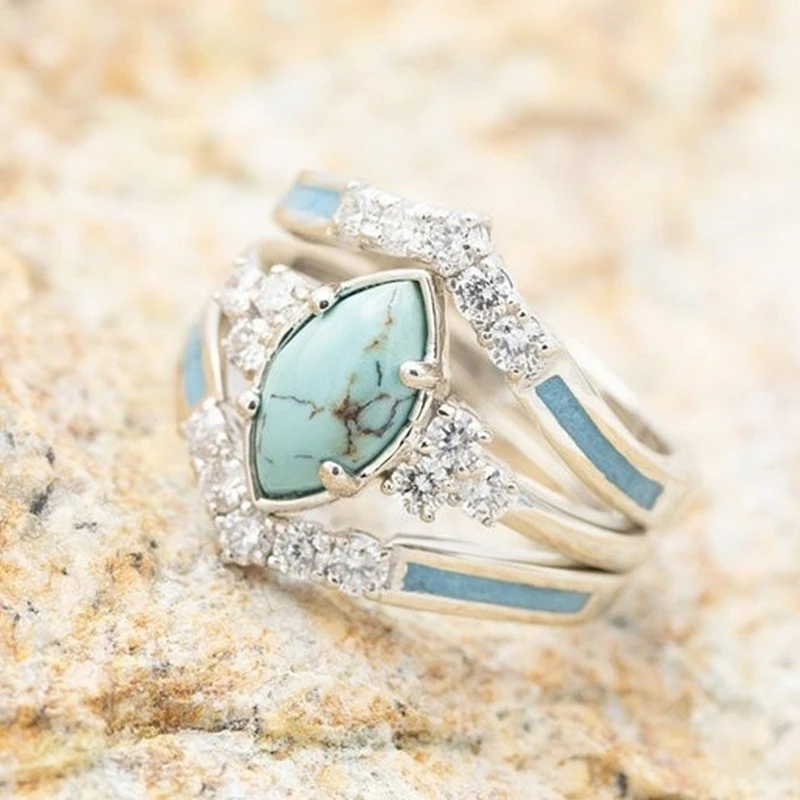 

2022 New Fashion Jewelry Creative Three-piece Ring for Women Accessories Anniversary Gift Free Shipping