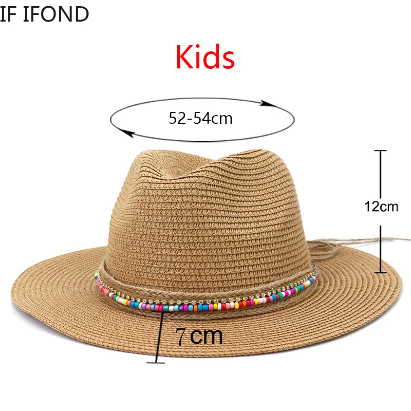 New Summer Boy Girl Kids Straw Hats Outdoor Sun Protection Beach Sun Hats Panama Child Formal Jazz Hat Gorras Para Mujer