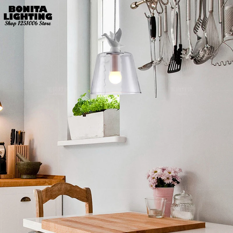 Винтажная Подвесная лампа в натуральном стиле стеклянный винтажный светильник