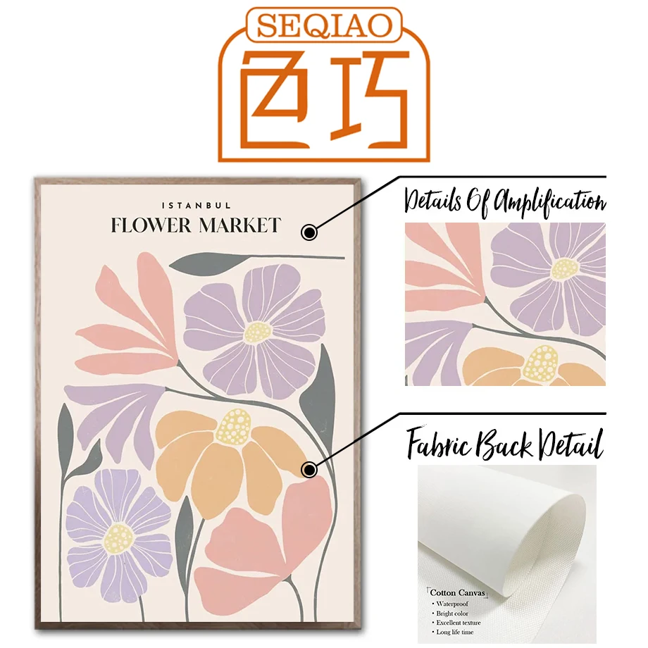 Современное минималистичное настенное искусство зеленые растения большой