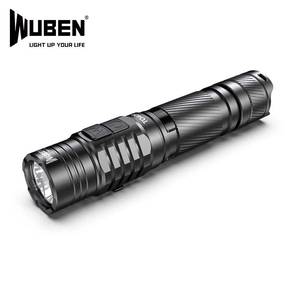 

WUBEN TO40R Tactical LED Flashlight CREE XP-L-V6 LED Bulbs 1200 Lumens USB Rechargeable IPX8 Waterproof with 18650 Li-Battery