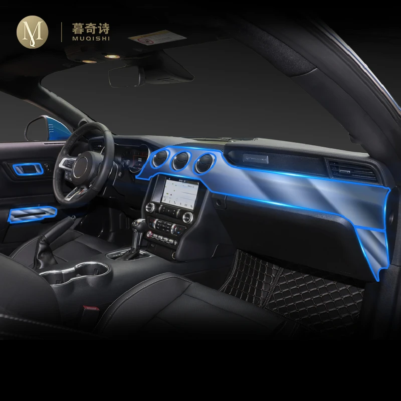 

Для Ford Mustang 2017-2021автомобильная внутренняя центральная консоль прозрачная фотопленка для ремонта от царапин аксессуары для ремонта
