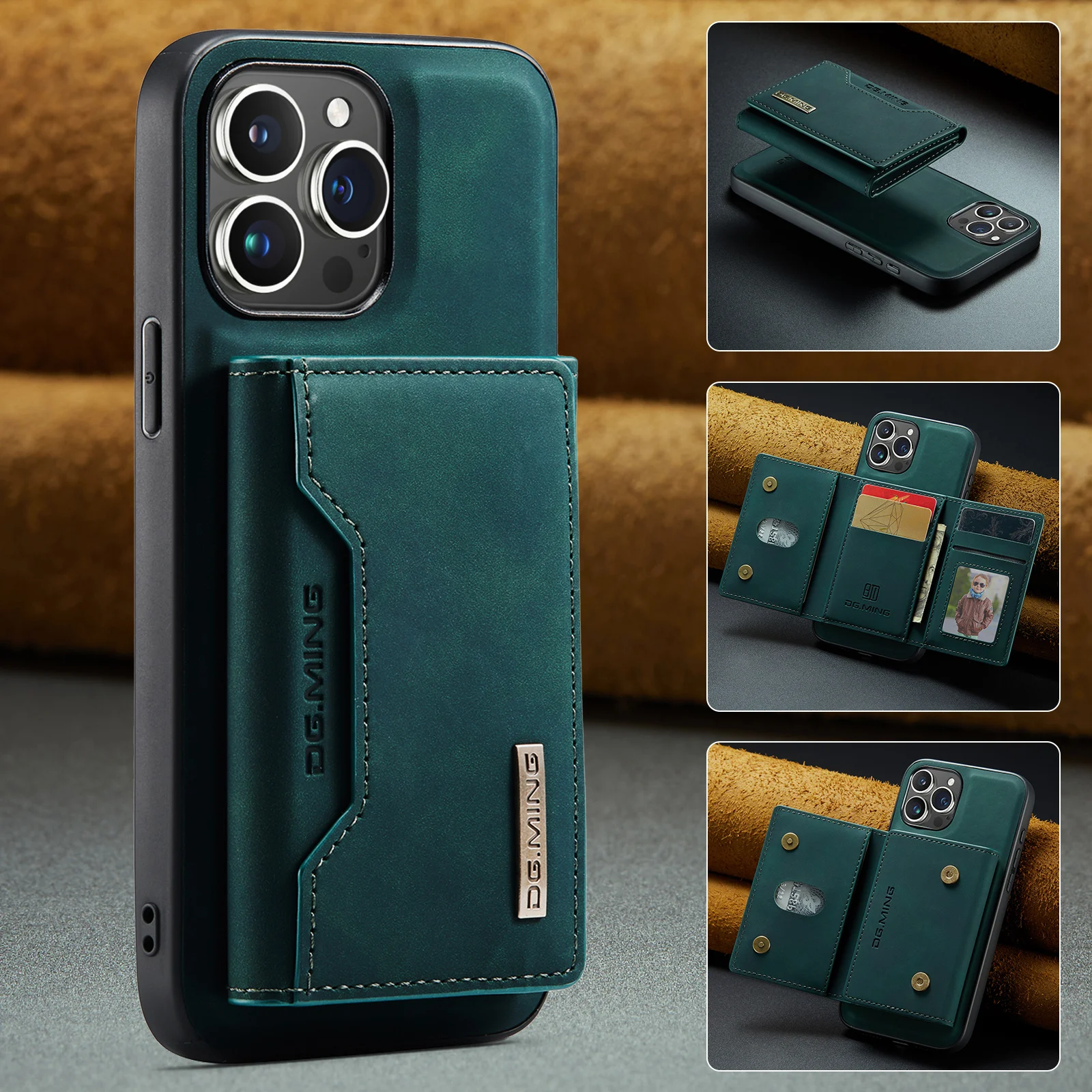 

2 in 1 Detachable Wallet Case with Card Holder for IPhone 13 Mini 15 14 13 12 Pro Max XS X XR 7 8 Plus Leather Shockproof Cover