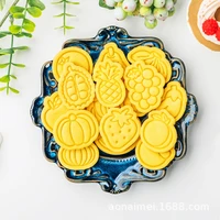 plastic cookie stamp mold cute vegetable fruit biscuit cutter 3d cookie molds baking tools party sugar crafts mold kitchen tools
