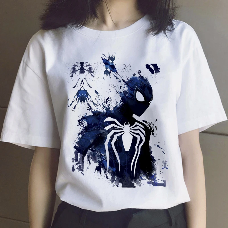 

The Avengers T Shirt Women's Marvel Spiderman Kawaii Hand Painted Super Hero Vintage Casual Cartoons T-shirt Unisex Tees Clothes