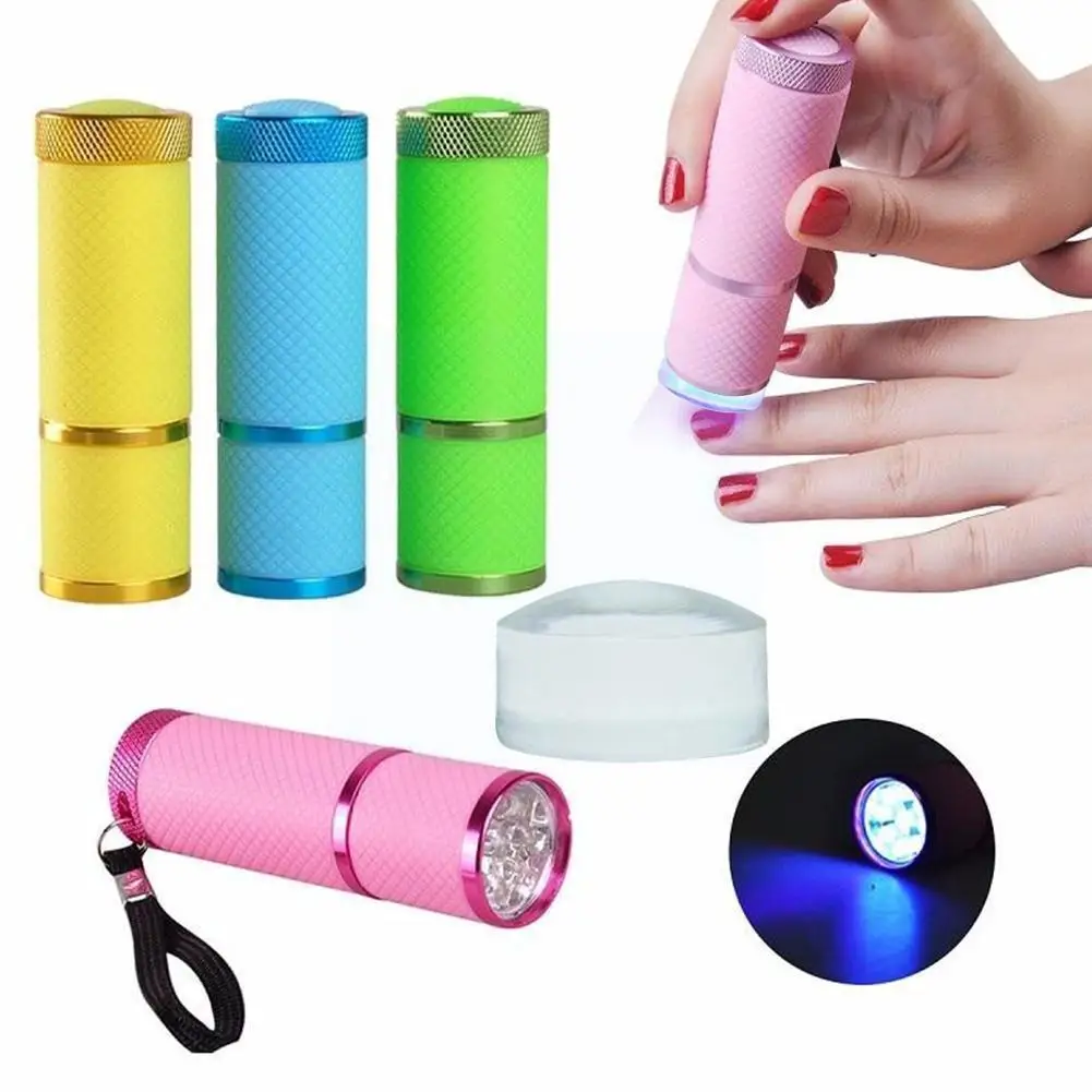 

2022 Gel Curing Lamp Nail Polish Cure Light Mini Fast 9 Nail LED Flashlight Dryer Tools Light UV Mechanical Hand-held New T9P5