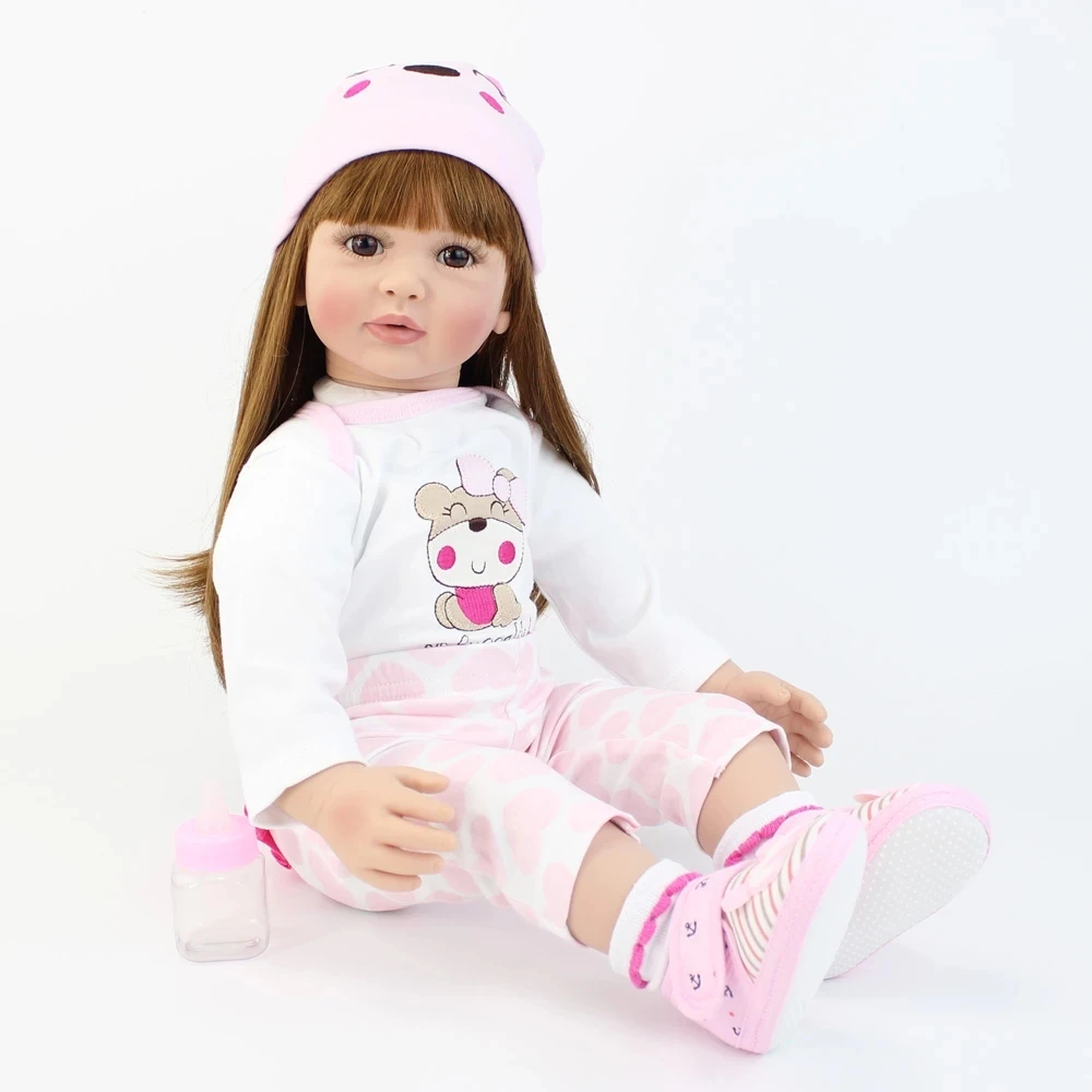 

60cm Reborn Doll Toddler Soft Silicone Limbs 24inch Princess Baby Alive Bebe Girl Lovely Birthday Gift Play House Toy