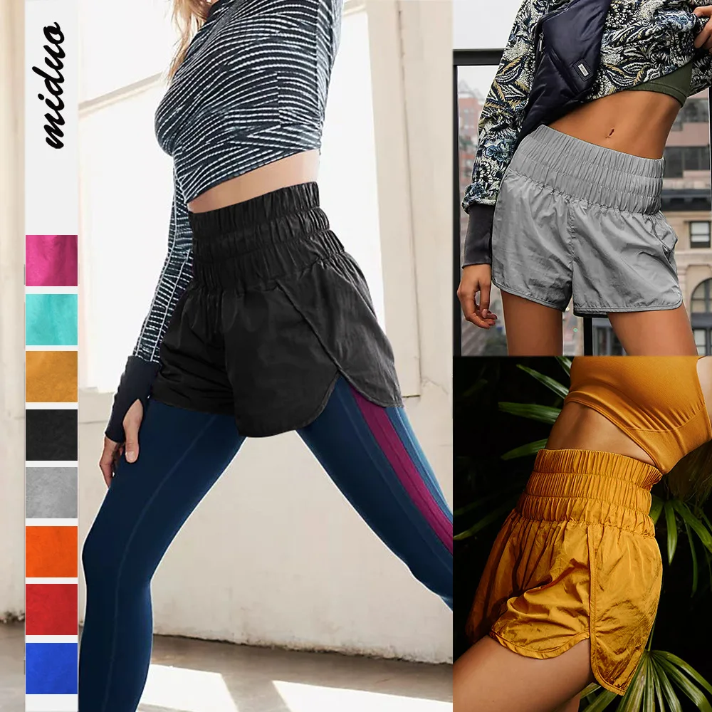 Womens High Waisted Athletic Shorts Elastic Casual Summer Running Shorts Quick Dry Gym Golf Workout Shorts Pants