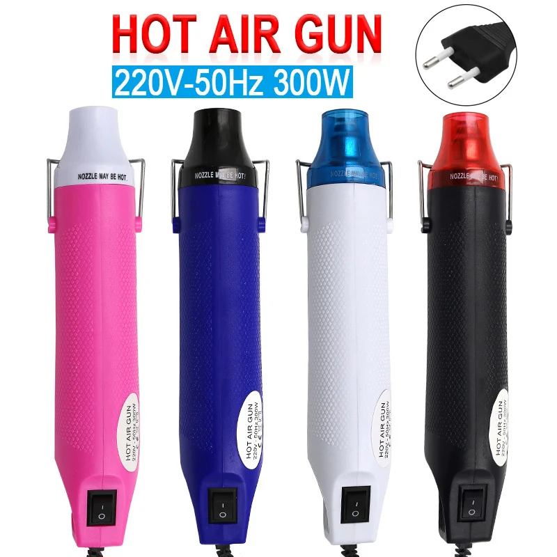 

220V 300W DIY Using Heat Gun Electric Power Tool 300W Hot Air Gun for DIY Shrink Tubing Soldering Wrap Plastic Rubber Stamp