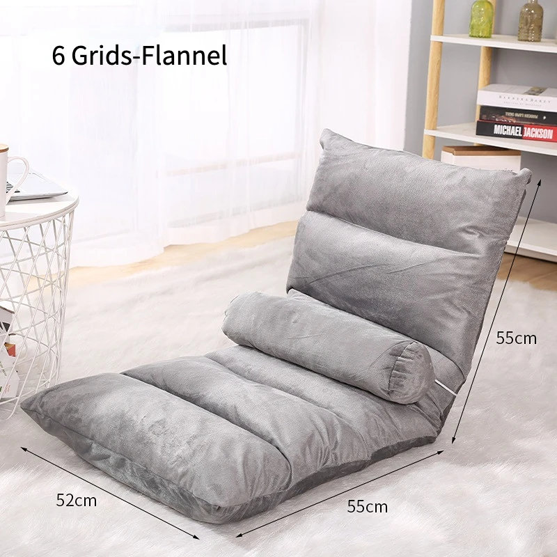 5-Position Floor Sofa Folding Chair Lounge with Comfy Cushions & Study Steel Frame, Angle Adjustable Couch images - 6
