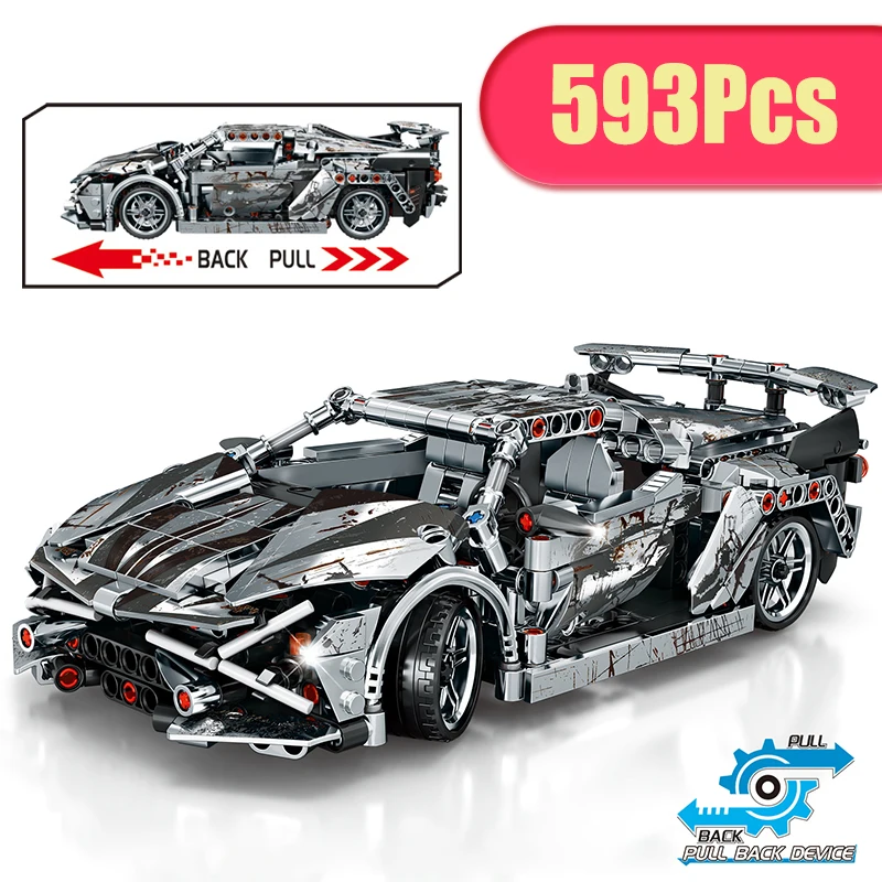 

M MENBIS Pull Back Racing Blocks Car Model Sets City Racer Sportscars Building Bricks Gifts Toys for Boys Kids Child Educational