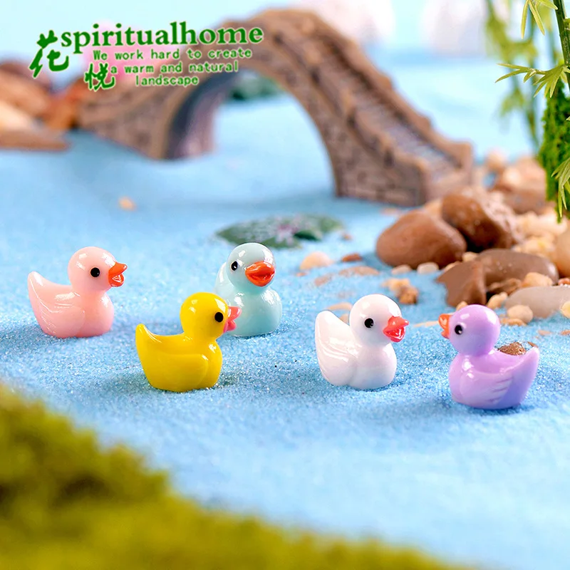 

10 Pcs Micro Landscape Decor Resin Yellow Duck Ornament DIY Craft DIY Flower Pot Decor Set Landscape DIY Decor