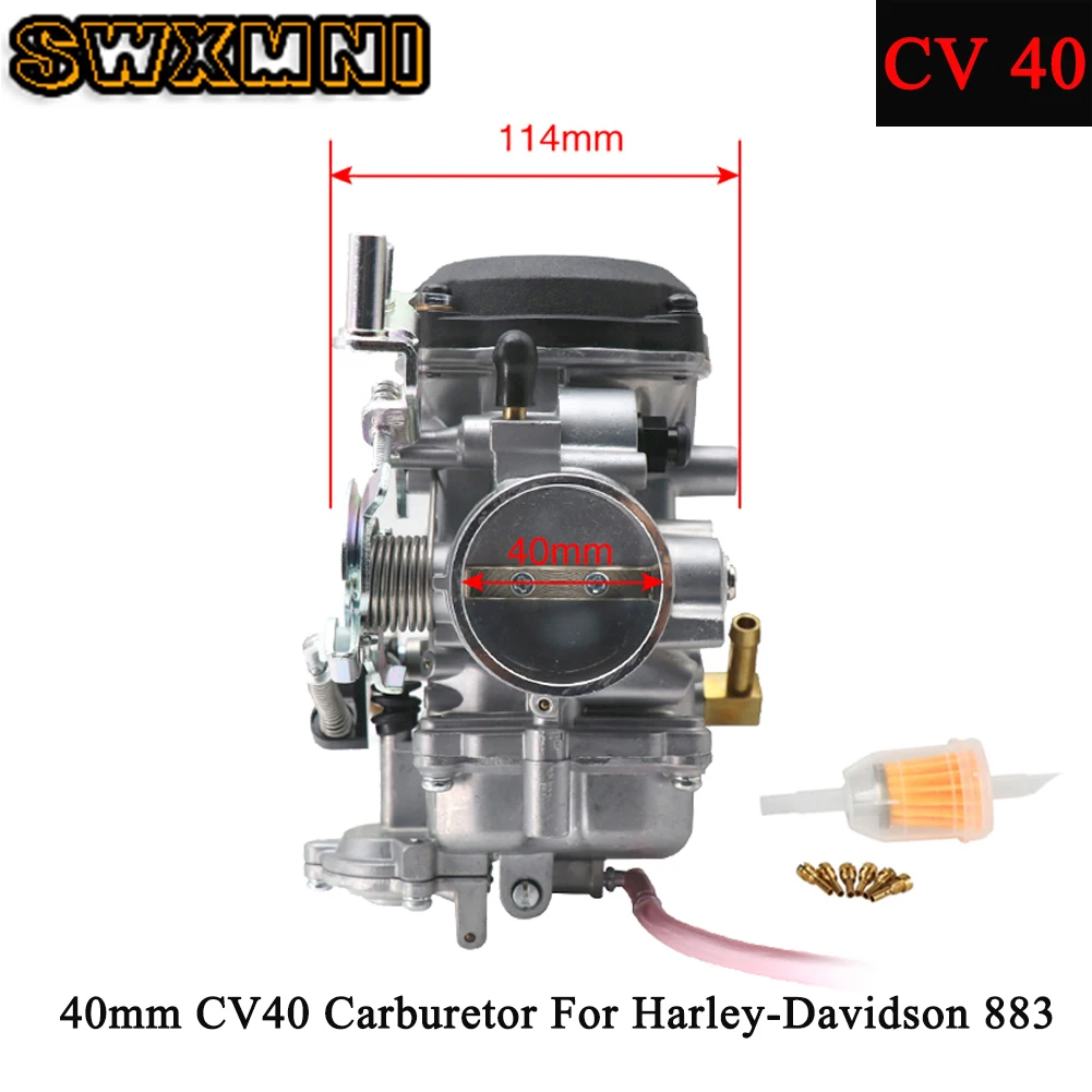 

Мотоциклетный карбюратор CV40 40 мм для Harley-Davidson Sportster 883 1200 Electra Glide 27490-04 27465-04, мотоциклетные запчасти, карбюраторы