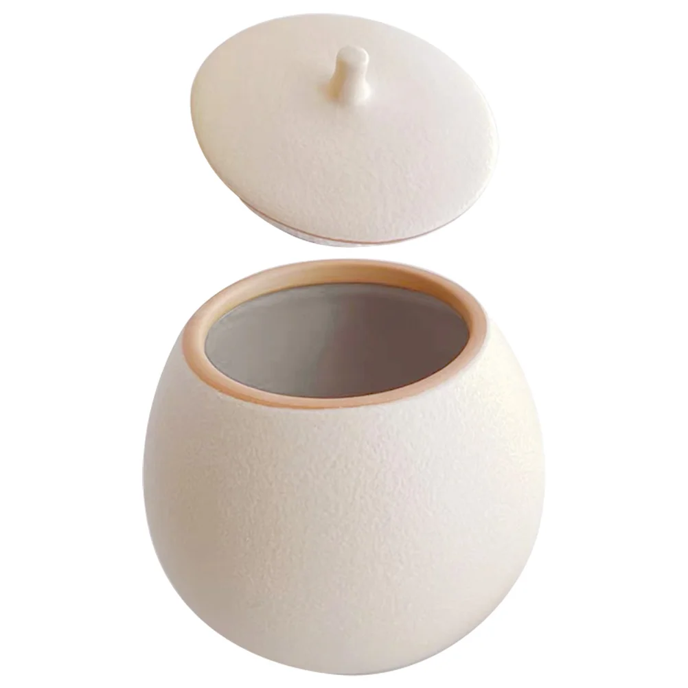 

Ceramic Canister Pot Coffee Sugar Jar Lid Ceramics Tea Container Storage Small Candy White Food Containers Lids Bags