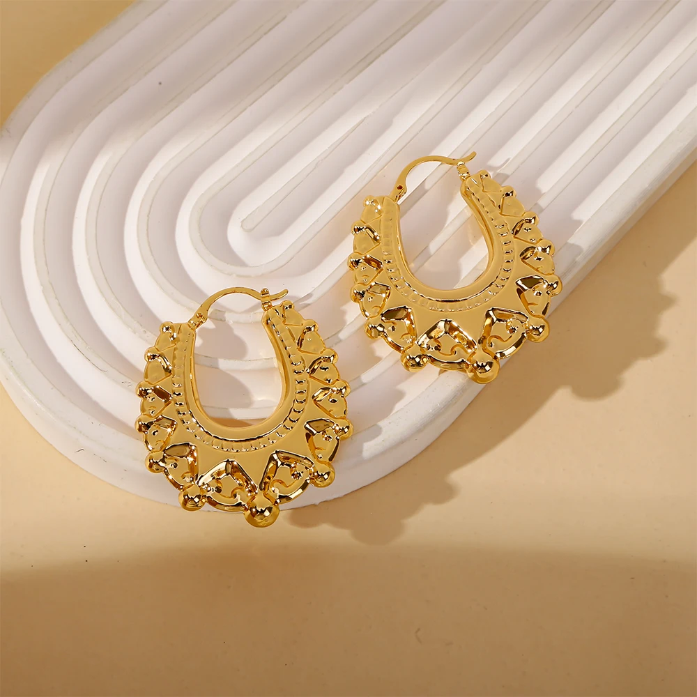 HONGTONG U-образные геометрические круглые серьги из бисера для женщин