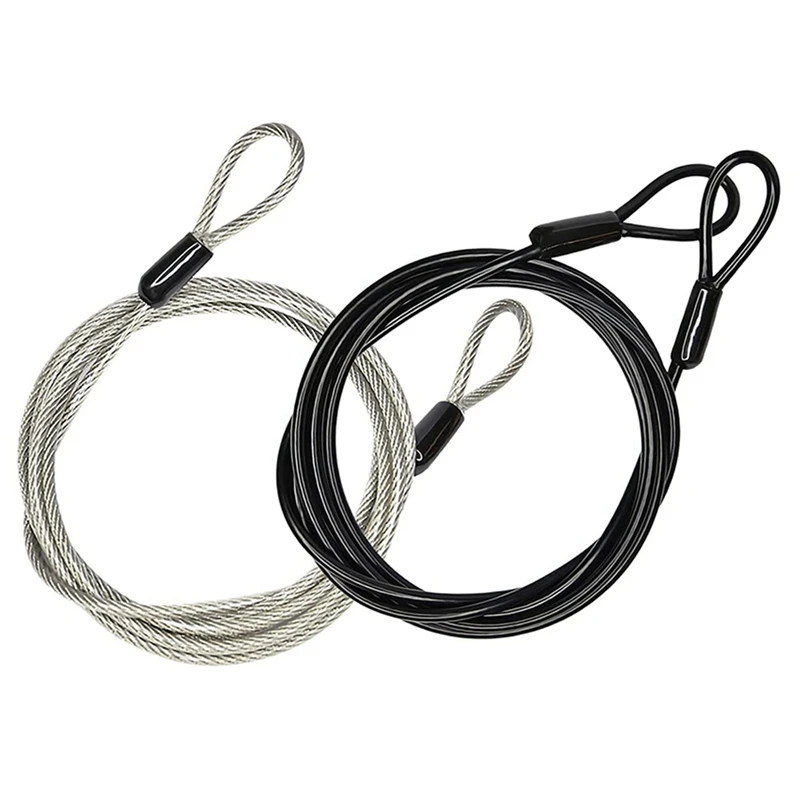 

New 2X 100CM/3.3Ft Long Travel Security Cable Lock,Braided Steel Coated Safety Cable Luggage Lock,Safety Cable Wire Rope