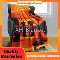 hommomh blanket comfort warmth soft cozy air conditioning easy care machine wash african elephant custom blanket