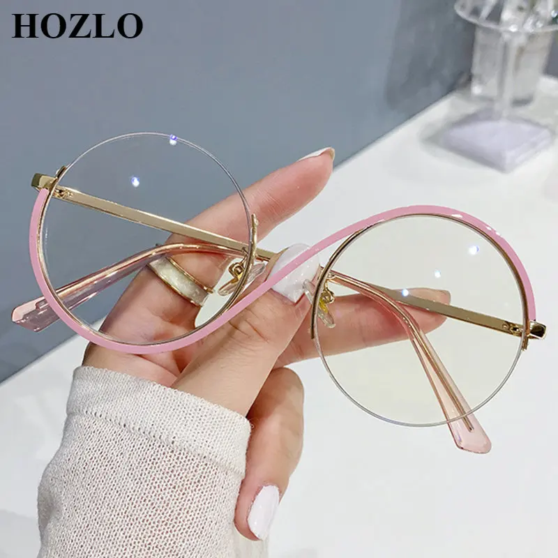 

Очки женские компьютерные в металлической оправе, модные круглые, блокирующие синий цвет, оправы для очков из металлического сплава